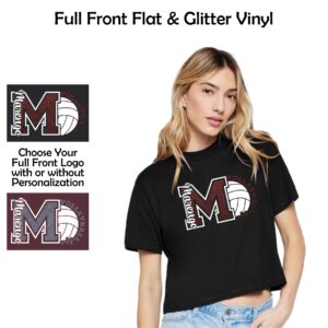 MCHS Volleyball Ladies Boxy Tee with Glitter