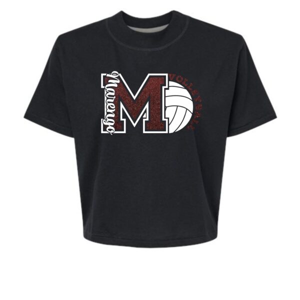 MCHS Volleyball Ladies Boxy Tee with Glitter - Image 2