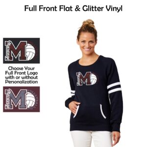 MCHS Volleyball Ladies Crew Neck Pullover with Glitter
