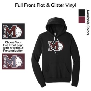 MCHS Volleyball BELLA + CANVAS Hoodie Sweatshirt with Glitter