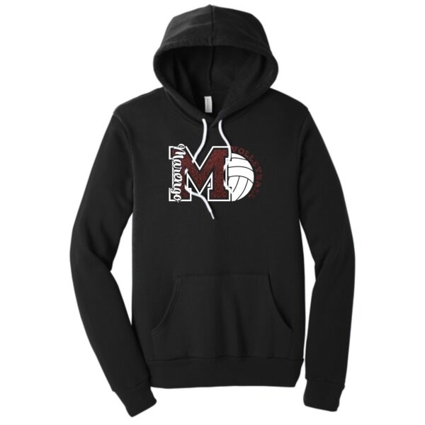 MCHS Volleyball BELLA + CANVAS Hoodie Sweatshirt with Glitter - Image 2