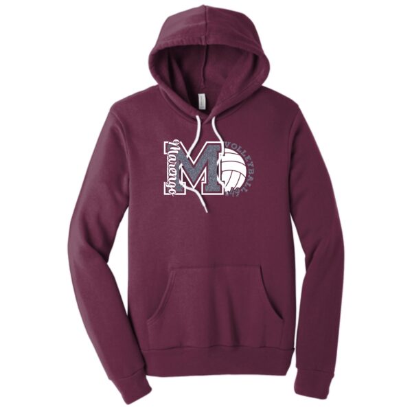 MCHS Volleyball BELLA + CANVAS Hoodie Sweatshirt with Glitter - Image 3