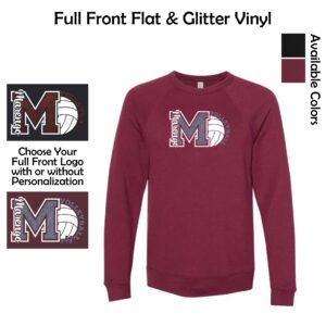 MCHS Volleyball BELLA + CANVAS Crewneck Sweatshirt with Glitter