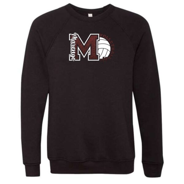MCHS Volleyball BELLA + CANVAS Crewneck Sweatshirt with Glitter - Image 2