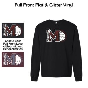 MCHS Volleyball BELLA + CANVAS Heavyweight Long Sleeve Tee with Glitter