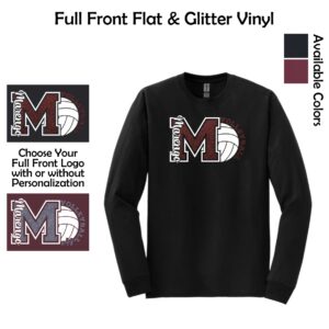 MCHS Volleyball Long Sleeve T-Shirt with Glitter