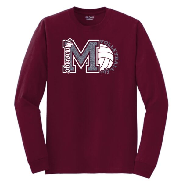 MCHS Volleyball Long Sleeve T-Shirt with Glitter - Image 3