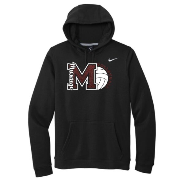 MCHS Volleyball Nike Pullover Hoodie with Glitter - Image 2