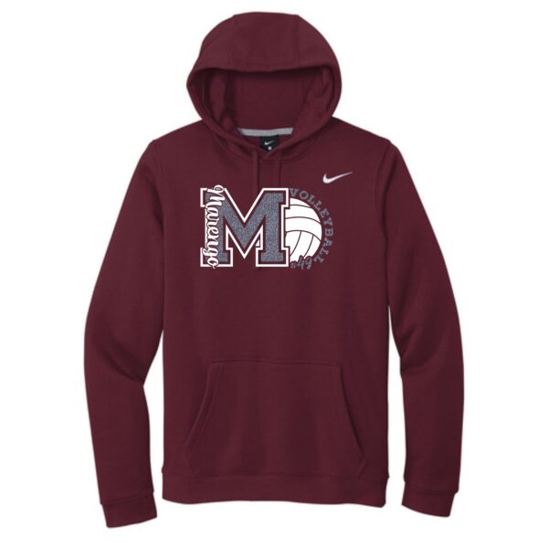 MCHS Volleyball Nike Pullover Hoodie with Glitter - Image 3