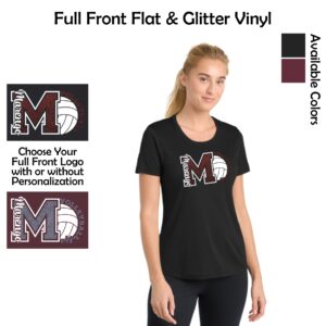 MCHS Volleyball Ladies Performance Tee with Glitter