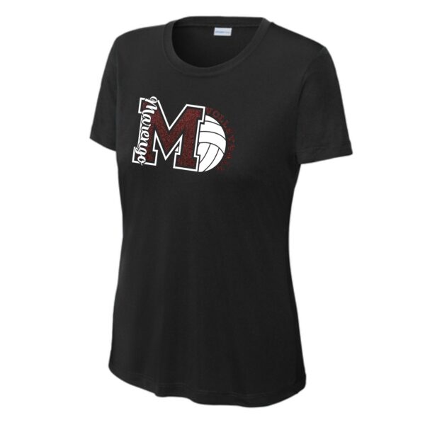 MCHS Volleyball Ladies Performance Tee with Glitter - Image 2