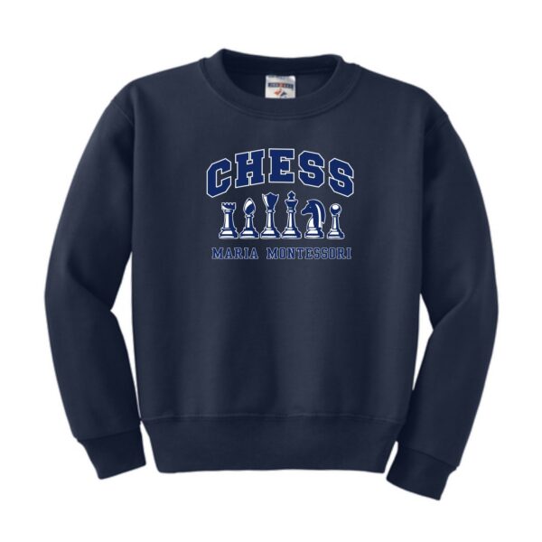 Maria Montessori Chess Adult & Youth Crewneck Sweatshirt - Image 2