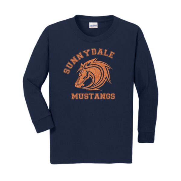 Sunnydale Elementary Spiritwear Youth Long Sleeve T-Shirt with Deco or Glitter Vinyl - Image 3