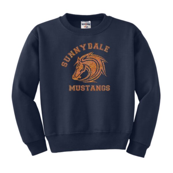 Sunnydale Elementary Spiritwear Youth Crewneck Sweatshirt with Deco or Glitter Vinyl - Image 2