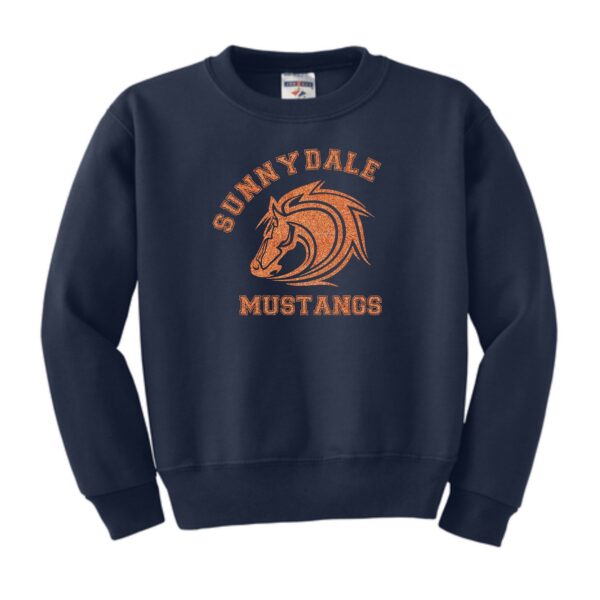 Sunnydale Elementary Spiritwear Youth Crewneck Sweatshirt with Deco or Glitter Vinyl - Image 3