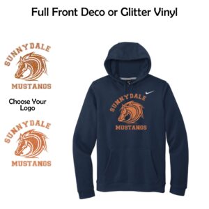 Sunnydale Elementary Spiritwear Adult Nike Pullover Hoodie with Deco or Glitter Vinyl