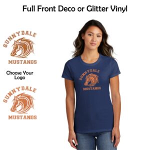 Sunnydale Elementary Spiritwear Ladies Tee with Deco or Glitter Vinyl