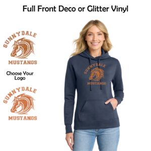 Sunnydale Elementary Spiritwear Ladies Hooded Sweatshirt with Deco or Glitter Vinyl