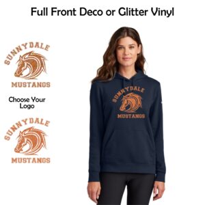 Sunnydale Elementary Spiritwear Ladies Nike Pullover Hoodie with Deco or Glitter Vinyl