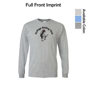 DuPage Birding Club Adult Imprinted Long Sleeve T-Shirt with Full Front