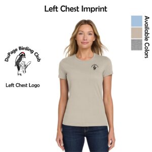 DuPage Birding Club Ladies Imprinted T-Shirt with Left Chest
