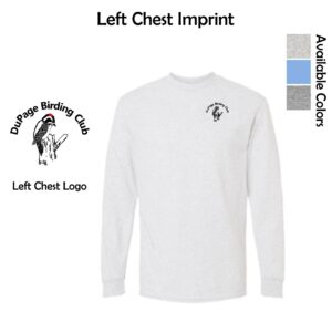 DuPage Birding Club Adult Imprinted Long Sleeve T-Shirt with Left Chest