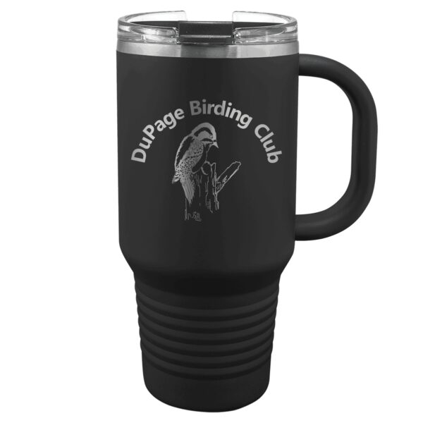 DuPage Birding Club Engraved Travel Mug with Snap Lid & Straw - Image 2