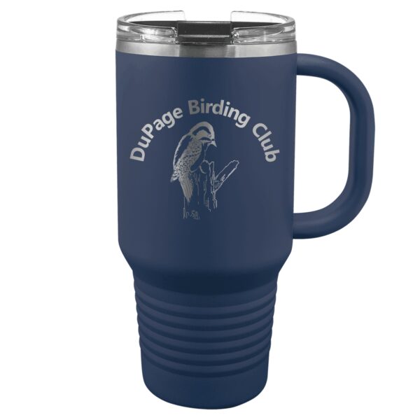 DuPage Birding Club Engraved Travel Mug with Snap Lid & Straw - Image 3