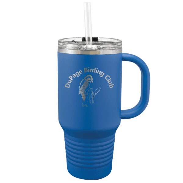 DuPage Birding Club Engraved Travel Mug with Snap Lid & Straw - Image 5
