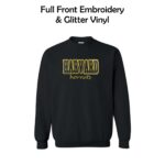 Harvard HS Bowling Crewneck Sweatshirt with Embroidery & Glitter Vinyl