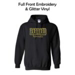 Harvard HS Bowling Hooded Sweatshirt with Embroidery & Glitter Vinyl