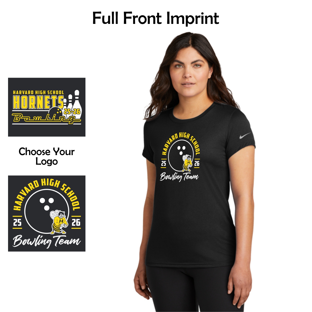 Harvard HS Bowling Ladies Nike Tee
