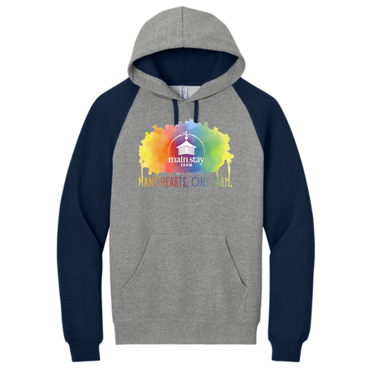 Main Stay Therapeutic Farm Adult Colorblock Raglan Hoodie Sweatshirt - Image 2