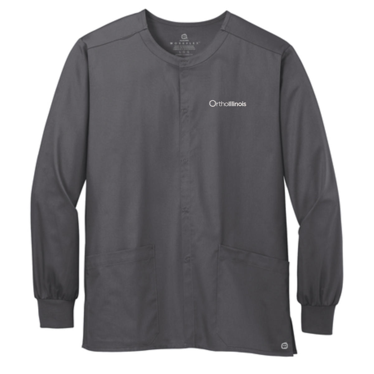 OrthoIllinois Unisex Wink® WorkFlex Snap-Front Scrub Jacket - Image 4