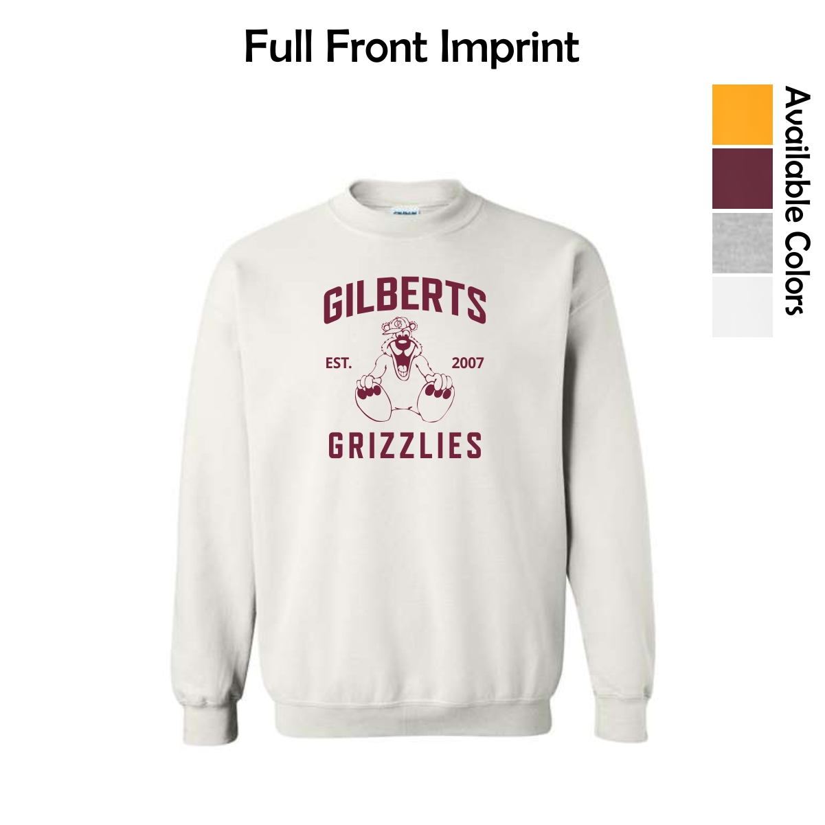 Gilberts Elementary School Adult Crewneck Sweatshirt with Logo 1