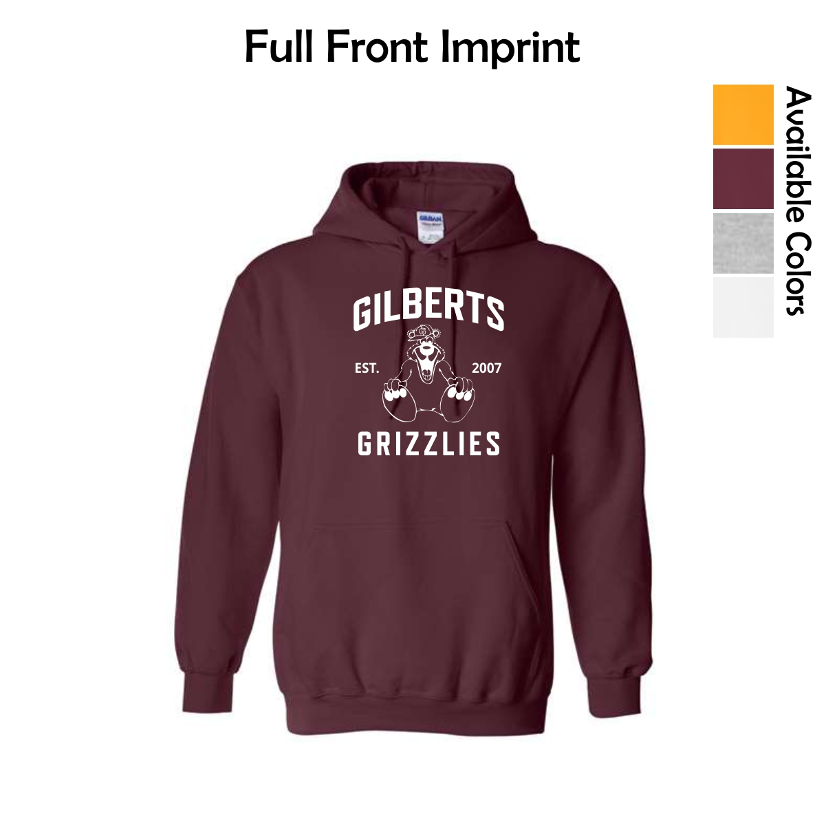 Gilberts Elementary School Adult Hooded Sweatshirt with Logo 1