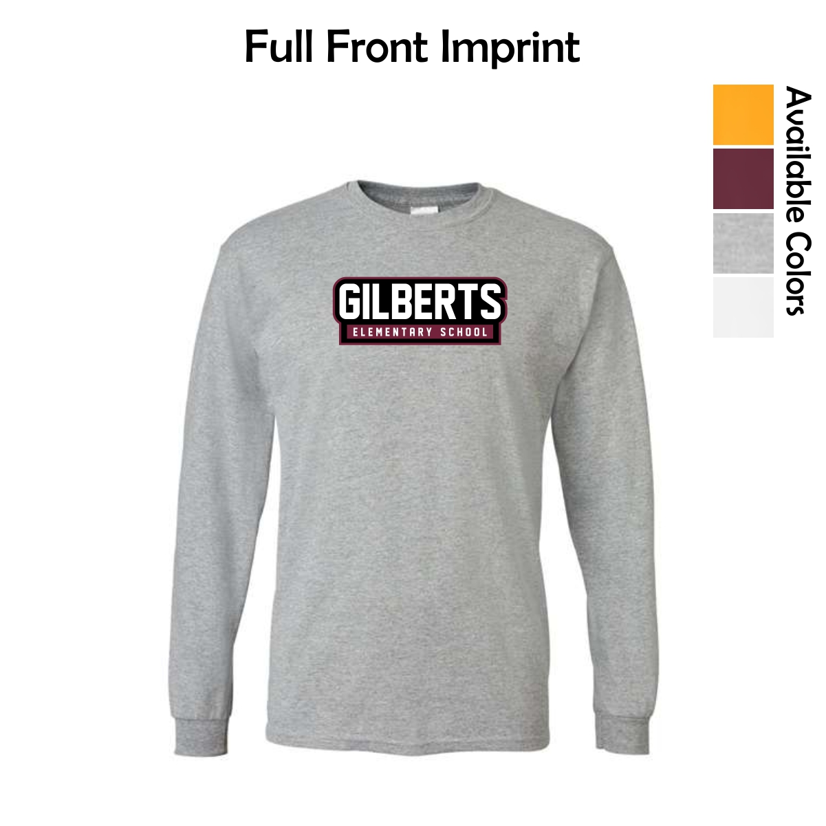 Gilberts Elementary School Adult Long Sleeve T-Shirt with Logo 2