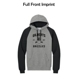 Gilberts Elementary School Adult Colorblock Raglan Hoodie Sweatshirt with Logo 1