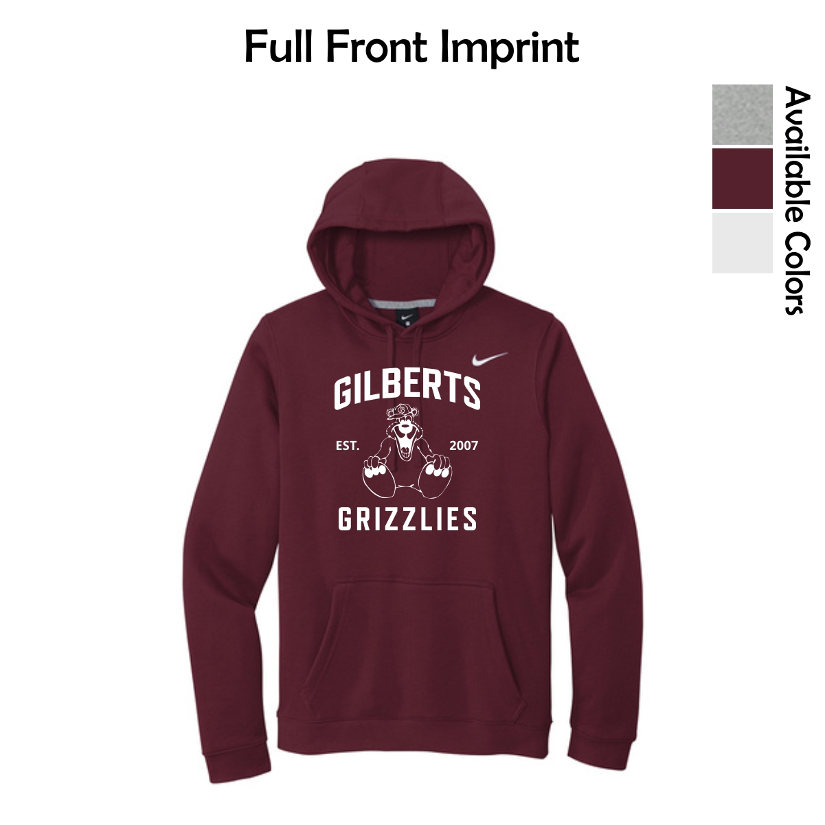 Gilberts Elementary School Adult Nike Hoodie with Logo 1