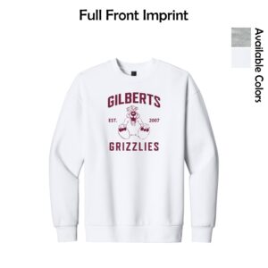 Gilberts Elementary School Adult District Heavyweight Fleece Crew (Oversized fit) with Logo 1
