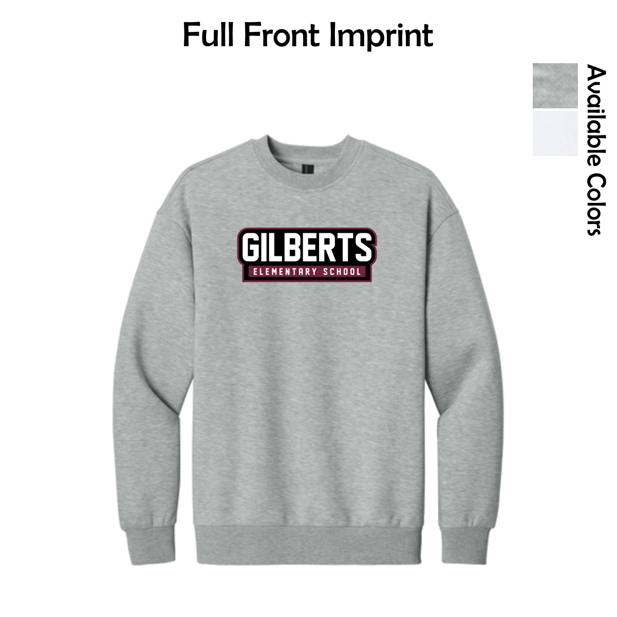 Gilberts Elementary School Adult District Heavyweight Fleece Crew (Oversized fit) with Logo 2