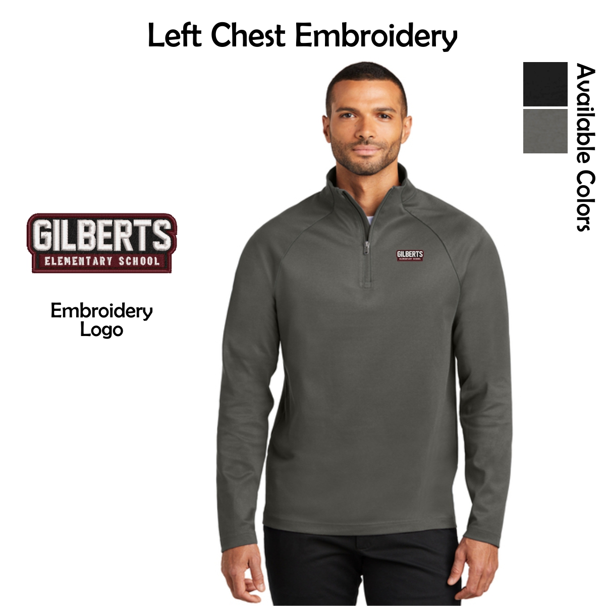 Gilberts Elementary School Adult 1/4-Zip with Embroidery