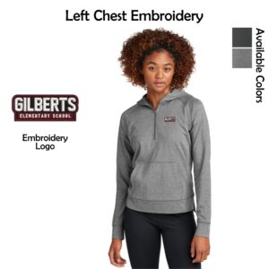 Gilberts Elementary School Ladies 1/2-Zip Hoodie with Embroidery
