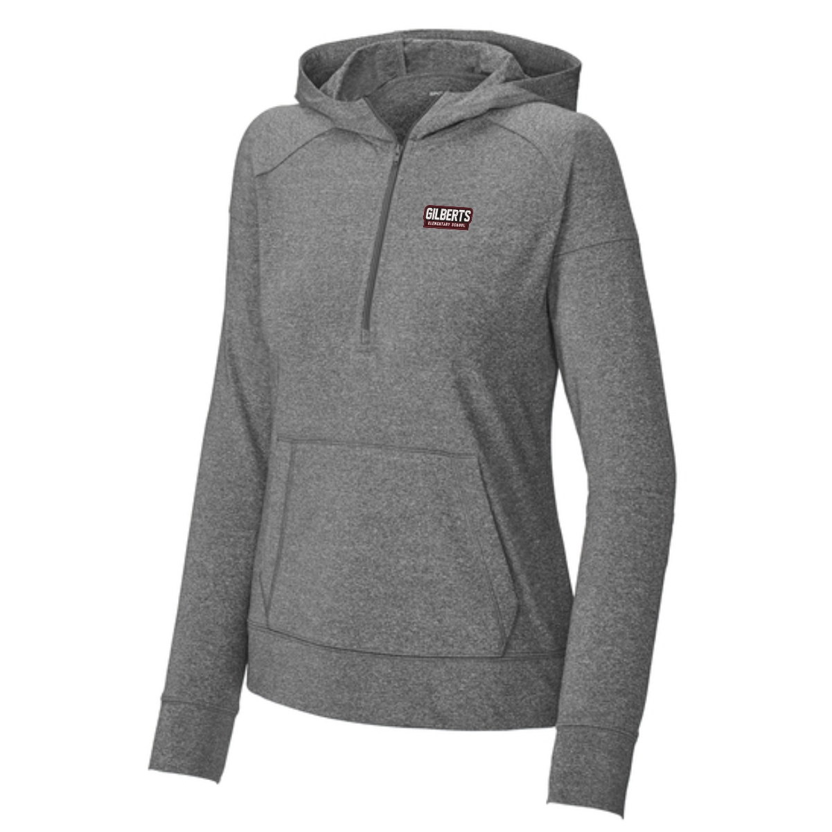 Gilberts Elementary School Ladies 1/2-Zip Hoodie with Embroidery - Image 3