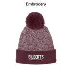 Gilberts Elementary School Heather Pom Beanie with Embroidery