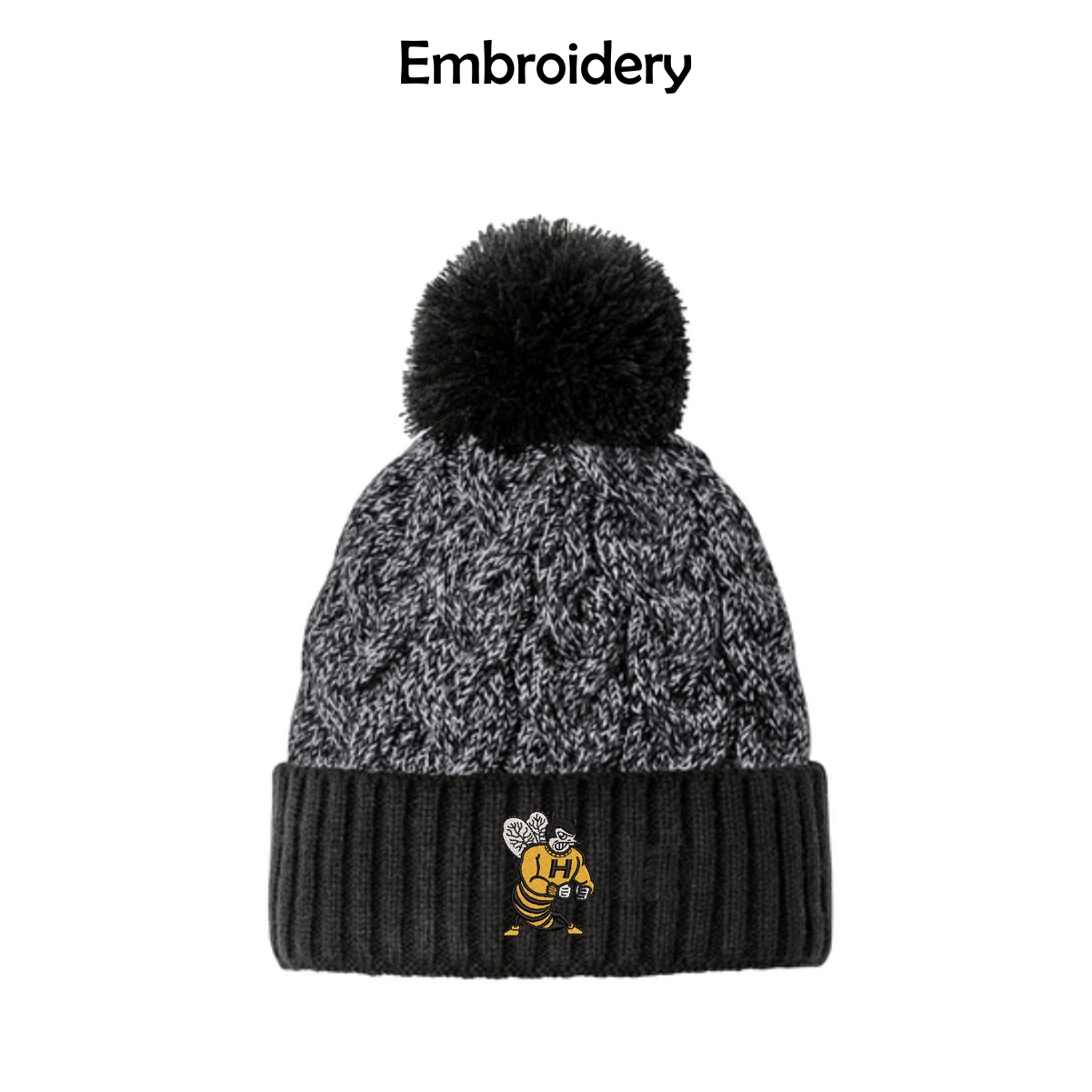 Harvard HS Bowling New Era Marled Knit Pom Beanie