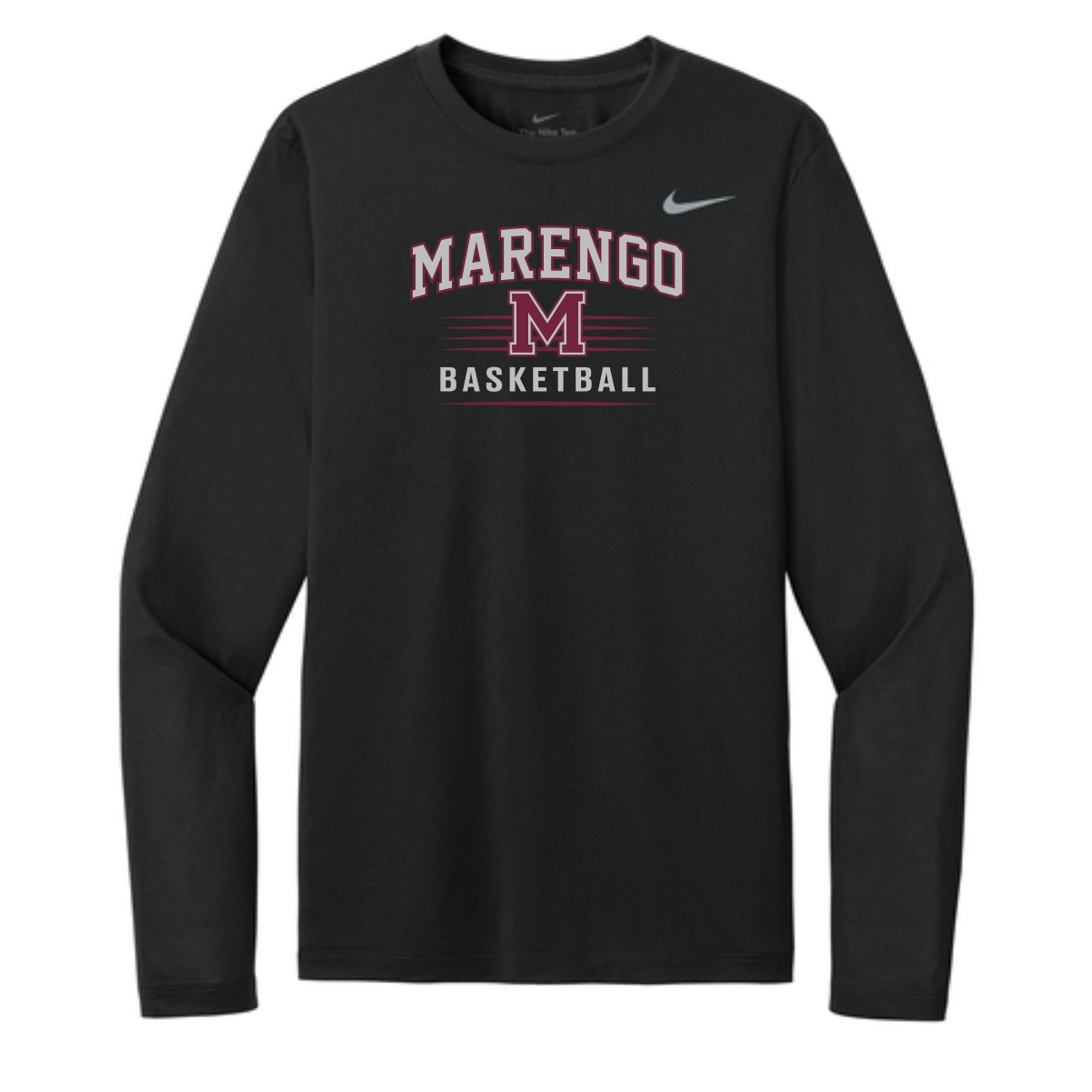 Marengo Basketball Adult Nike Long Sleeve Tee - Image 2