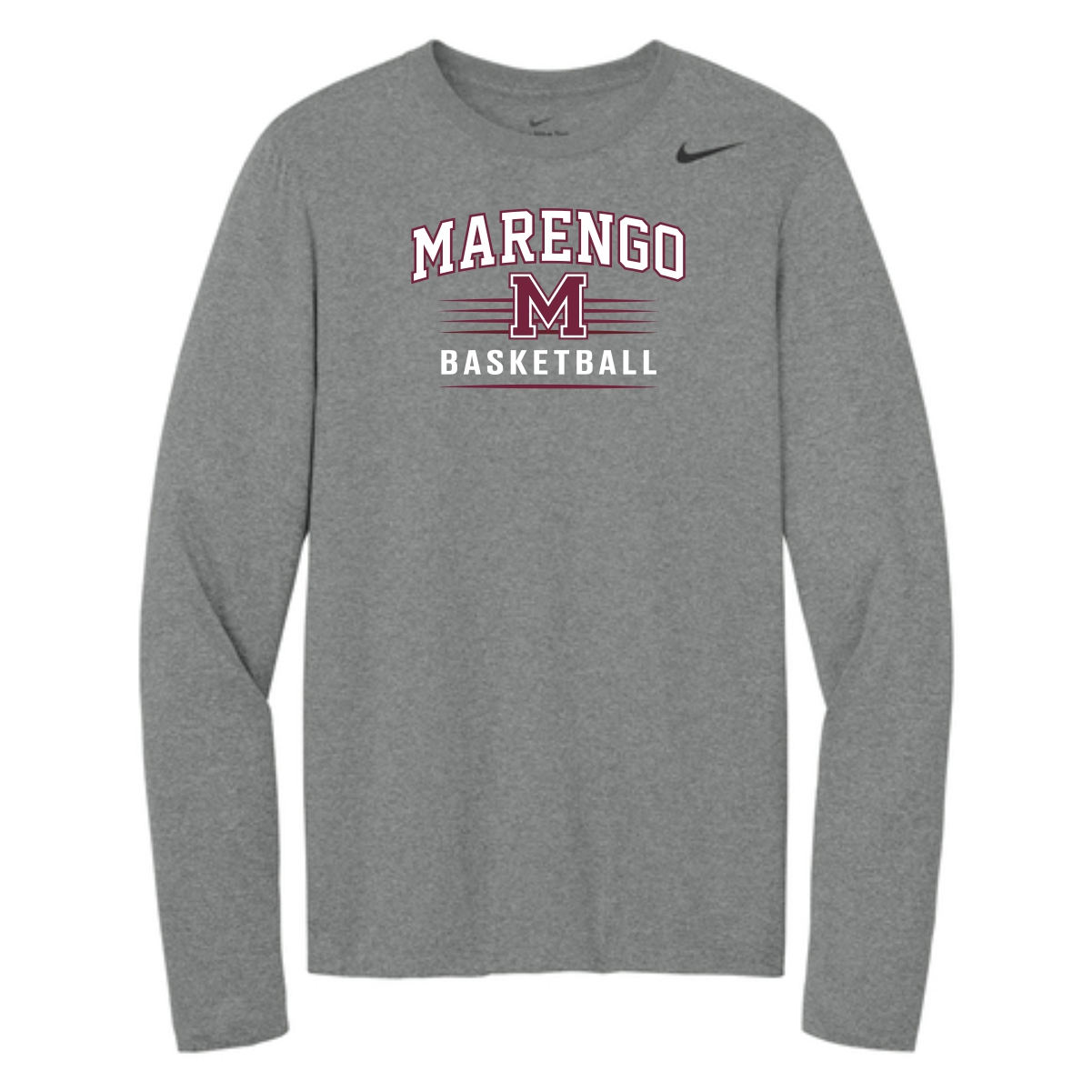 Marengo Basketball Adult Nike Long Sleeve Tee - Image 3
