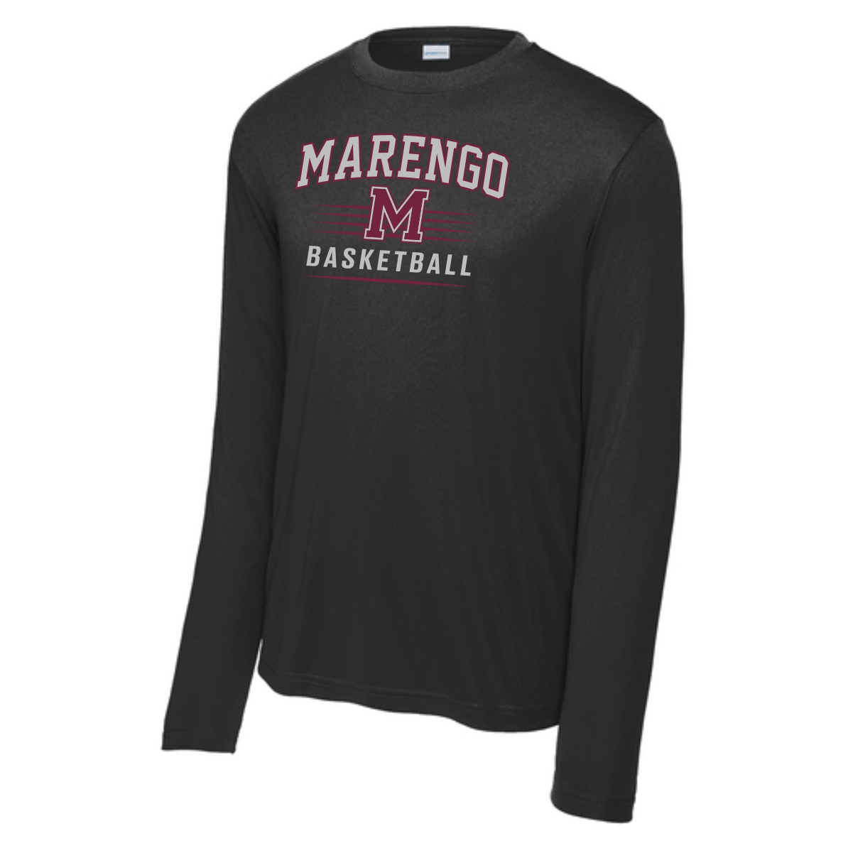 Marengo Basketball Adult & Youth Performance Long Sleeve Tee - Image 2