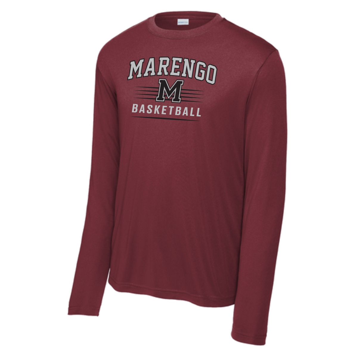 Marengo Basketball Adult & Youth Performance Long Sleeve Tee - Image 4